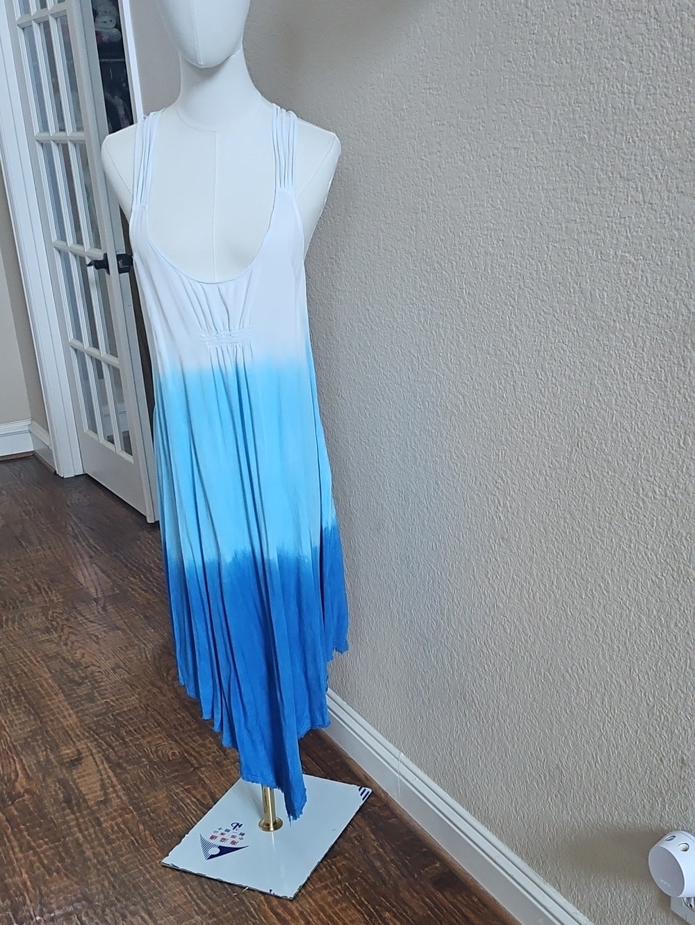 BECCA White to Sky Blue Ombre Sleeveless Dress